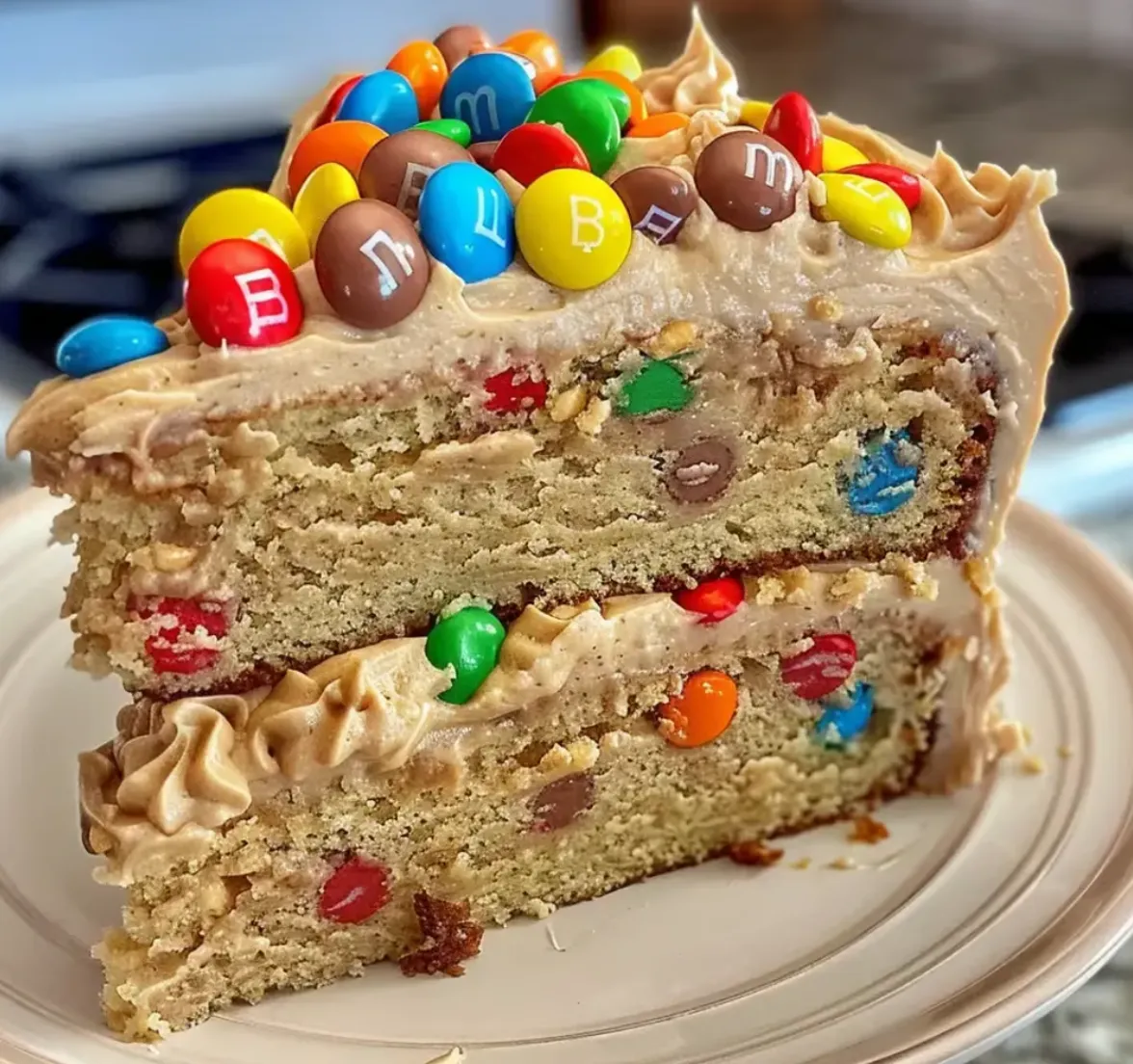 M&M’s Peanut Butter Cake with Peanut Butter Frosting