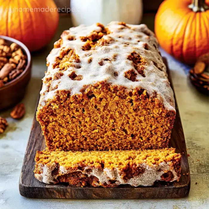 Pumpkin Bread with Cream Cheese Glaze