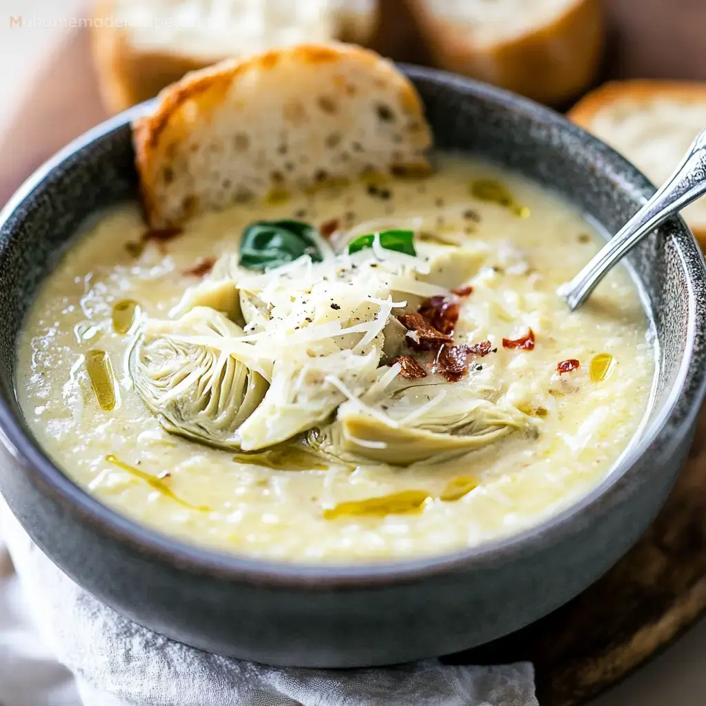 Lemony Tuscan Artichoke Soup