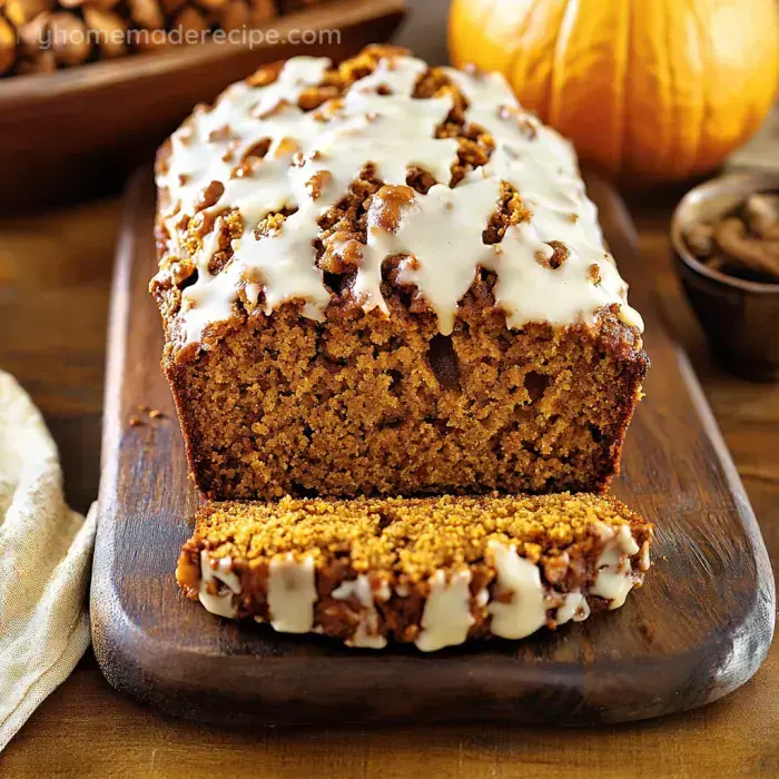 Pumpkin Bread with Cream Cheese Glaze