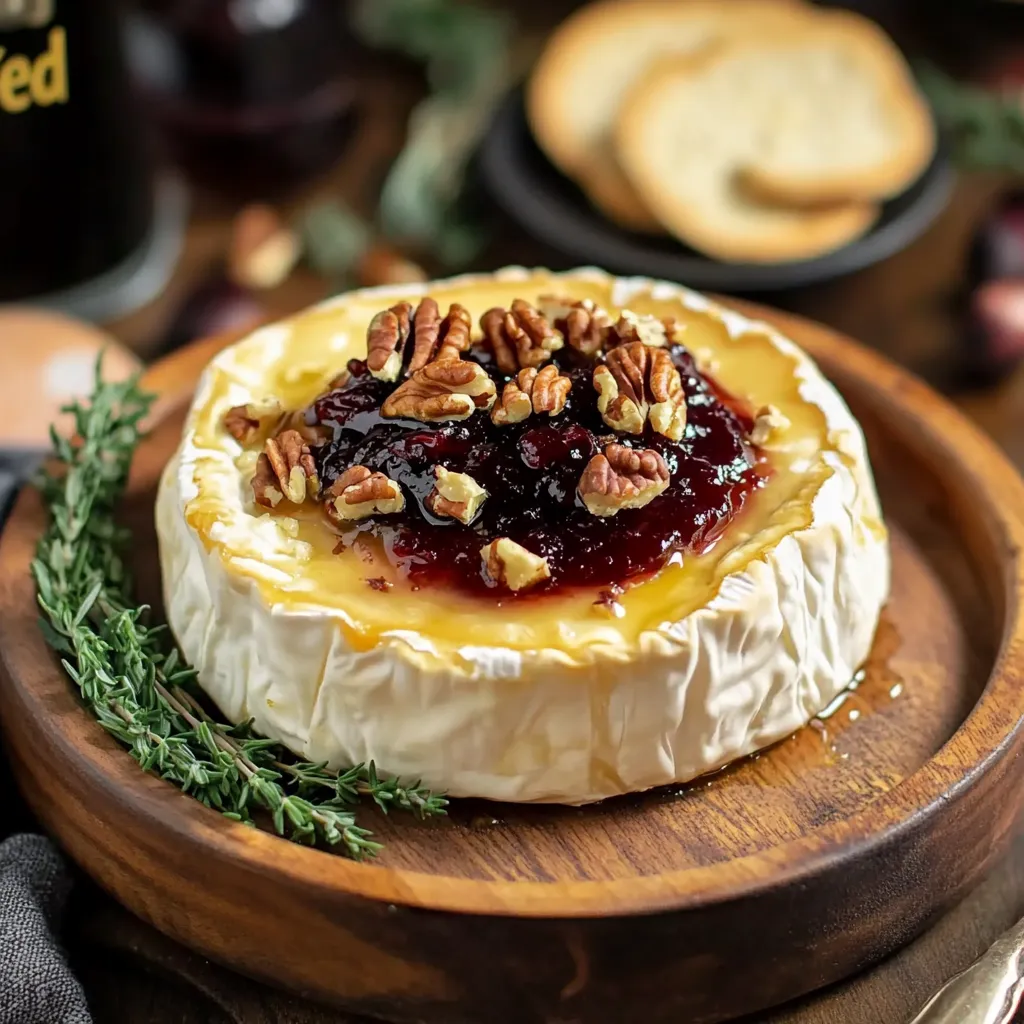 Baked Brie with Fig Jam and Pecans