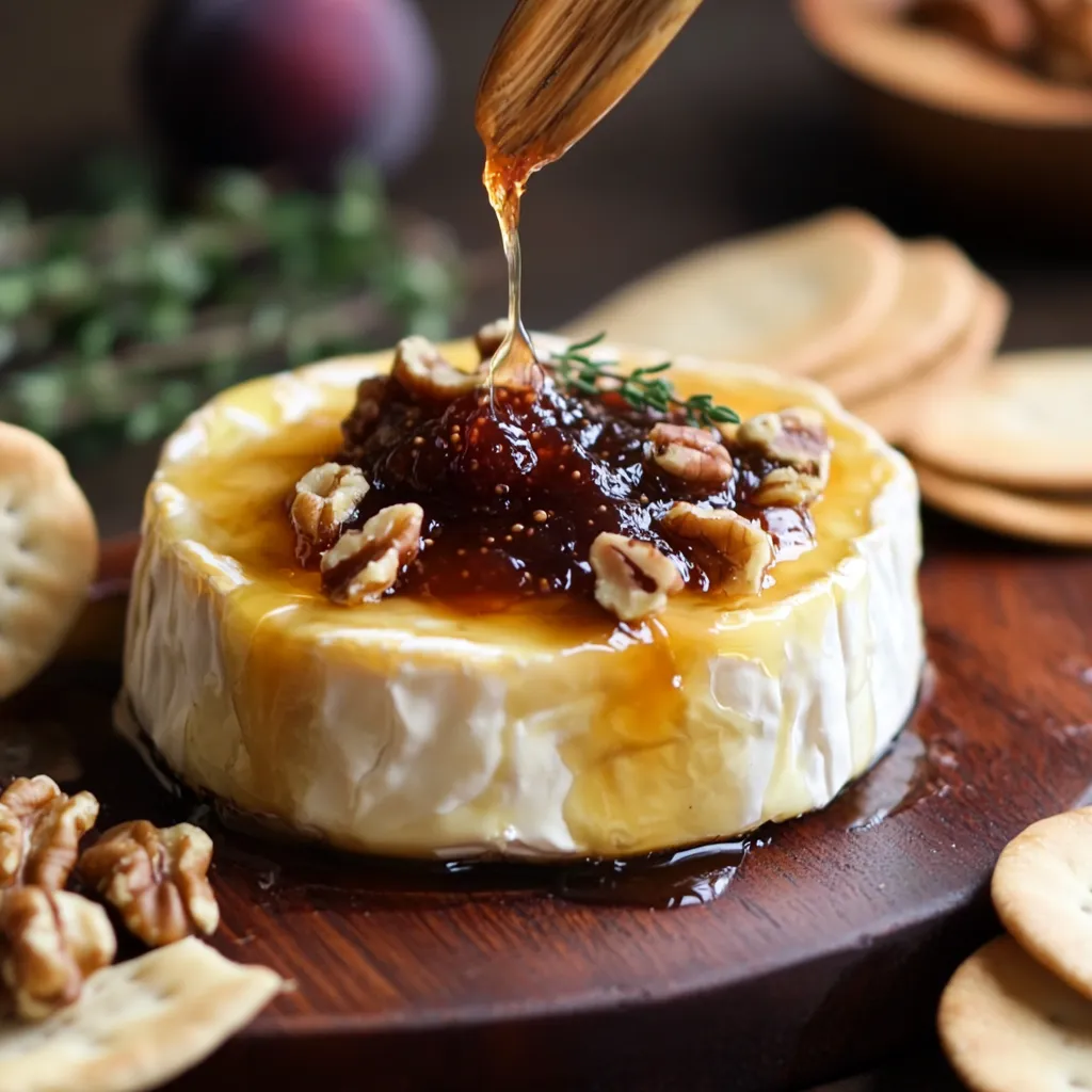 Baked Brie with Fig Jam and Pecans