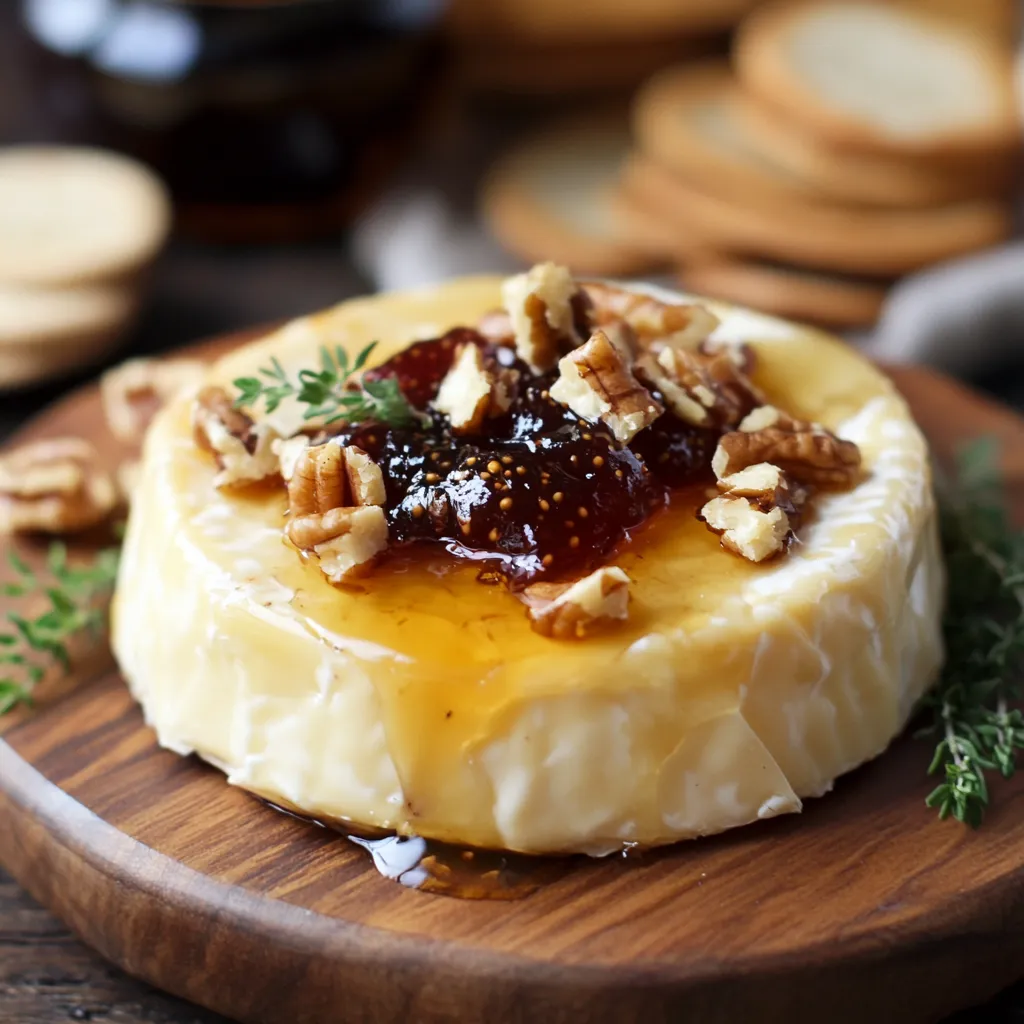 Baked Brie with Fig Jam and Pecans