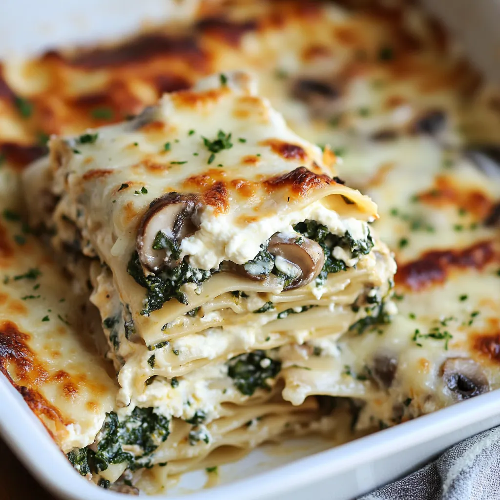 Spinach and Mushroom White Lasagna Recipe