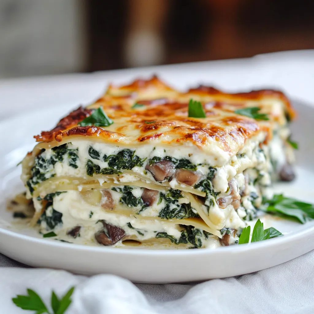 Spinach and Mushroom White Lasagna Recipe