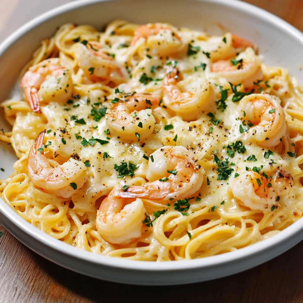 Cheesy One-Pan Shrimp Pasta