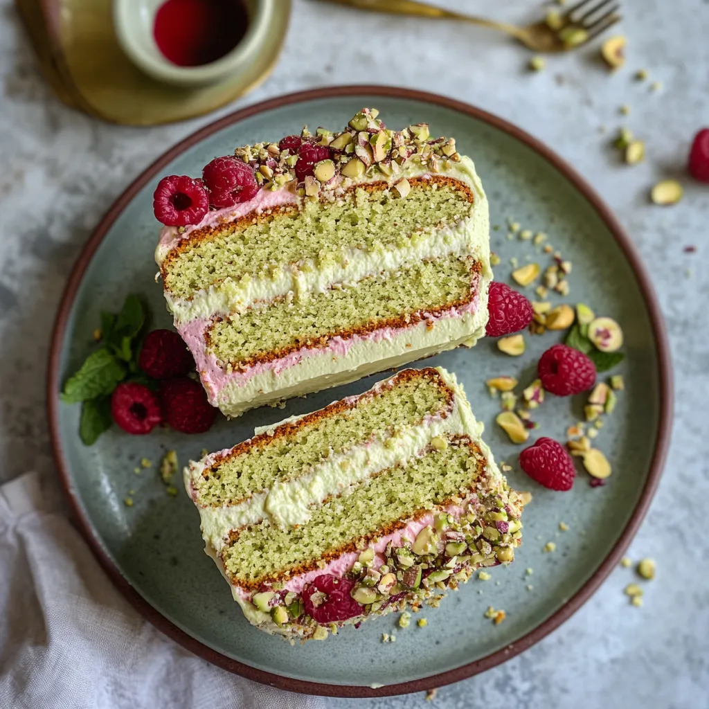 Pistachio Raspberry Cake