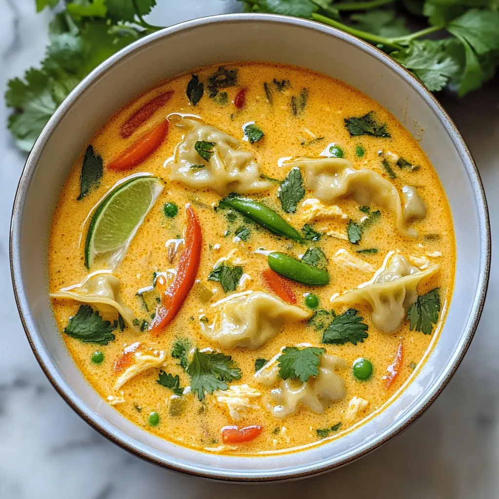 Quick Thai Curry Dumpling Soup