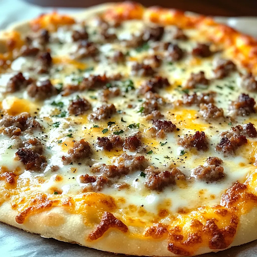 Biscuits and Sausage Gravy Breakfast Pizza