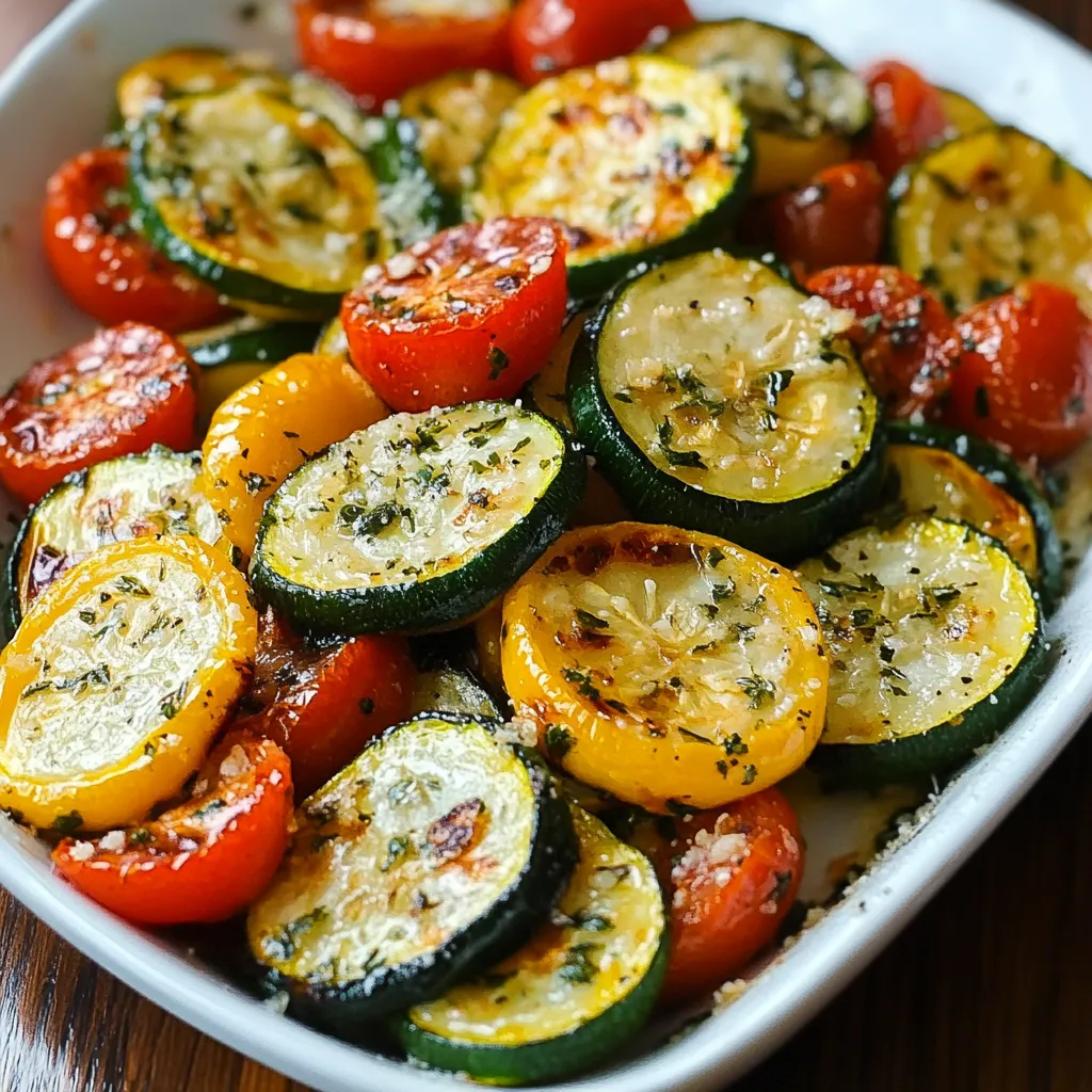 Roasted Garlic-Parmesan Zucchini Squash and Tomatoes