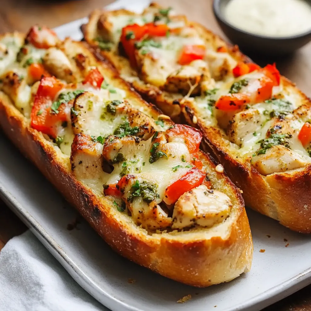 Cheesy Chicken Garlic Bread