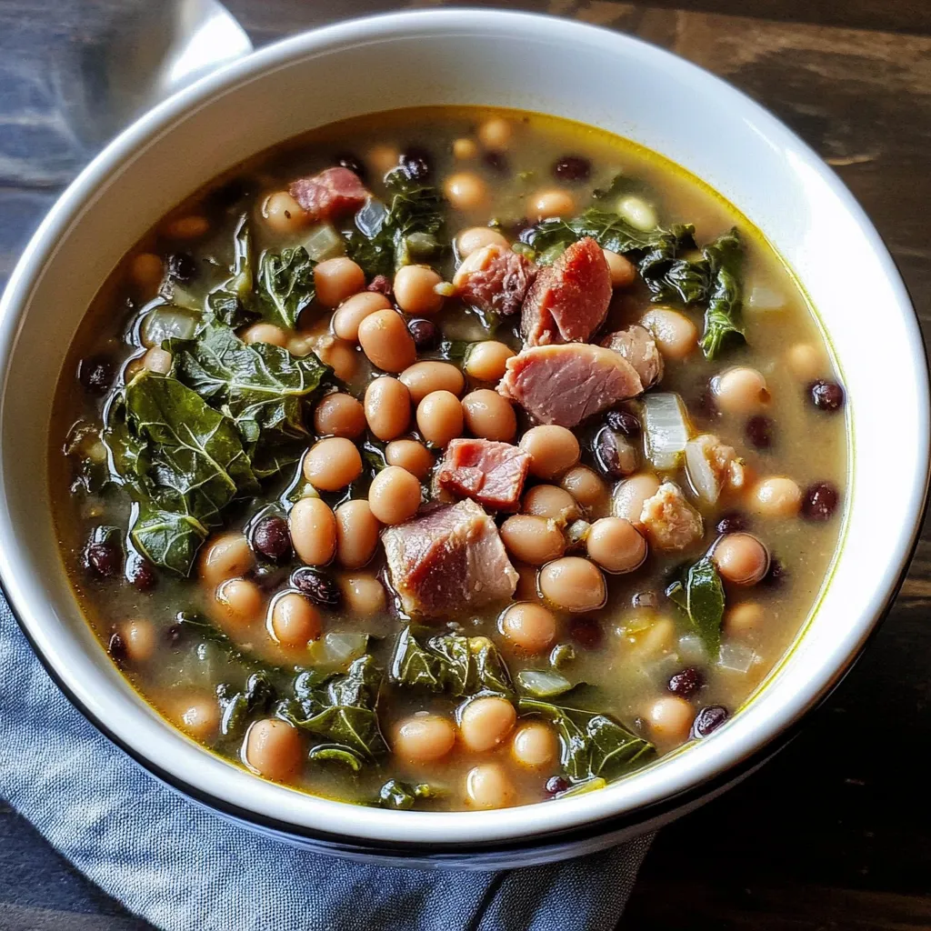 Slow Cooker Black Eyed Peas and Collard Greens