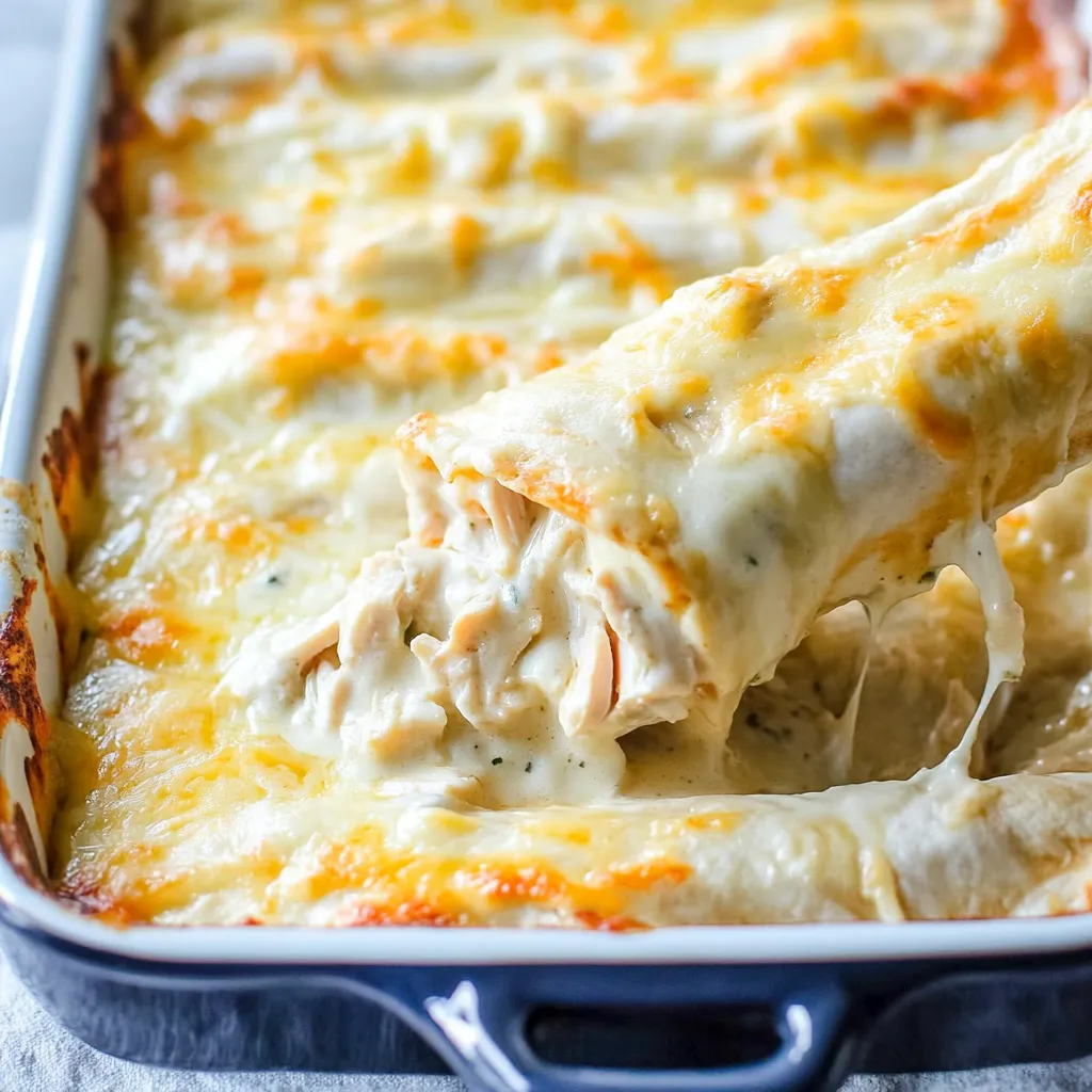 Creamy White Chicken Enchiladas