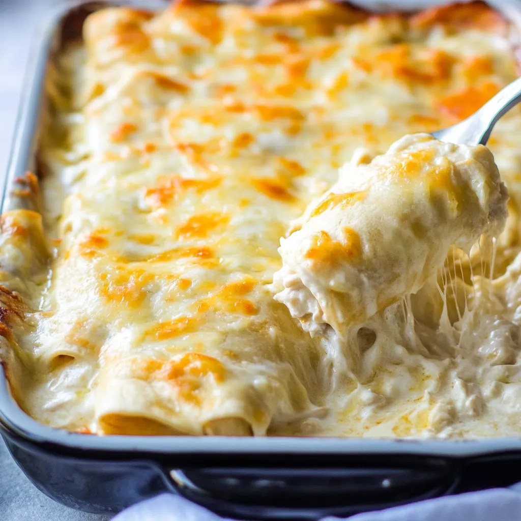 Creamy White Chicken Enchiladas