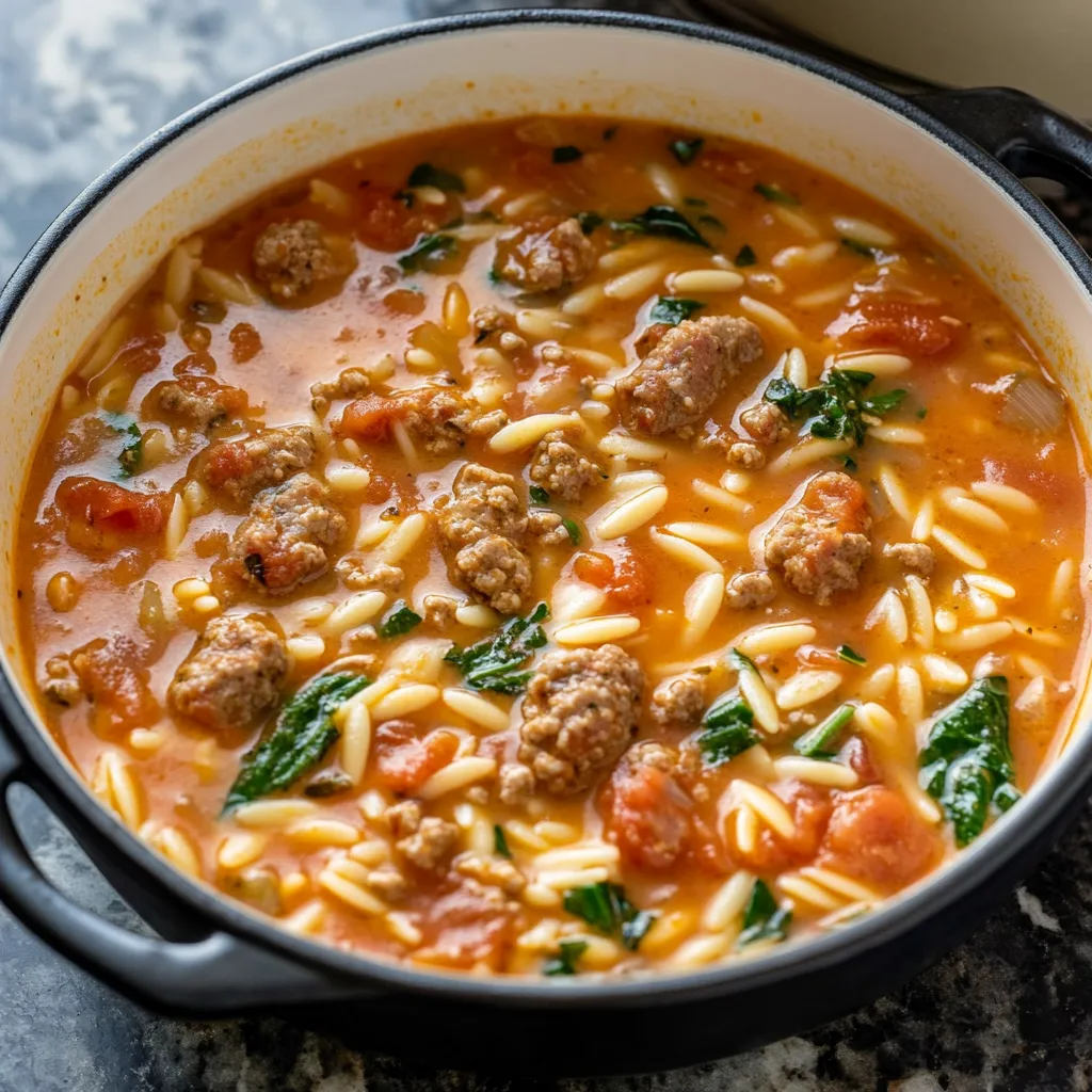 Italian Sausage Orzo Soup