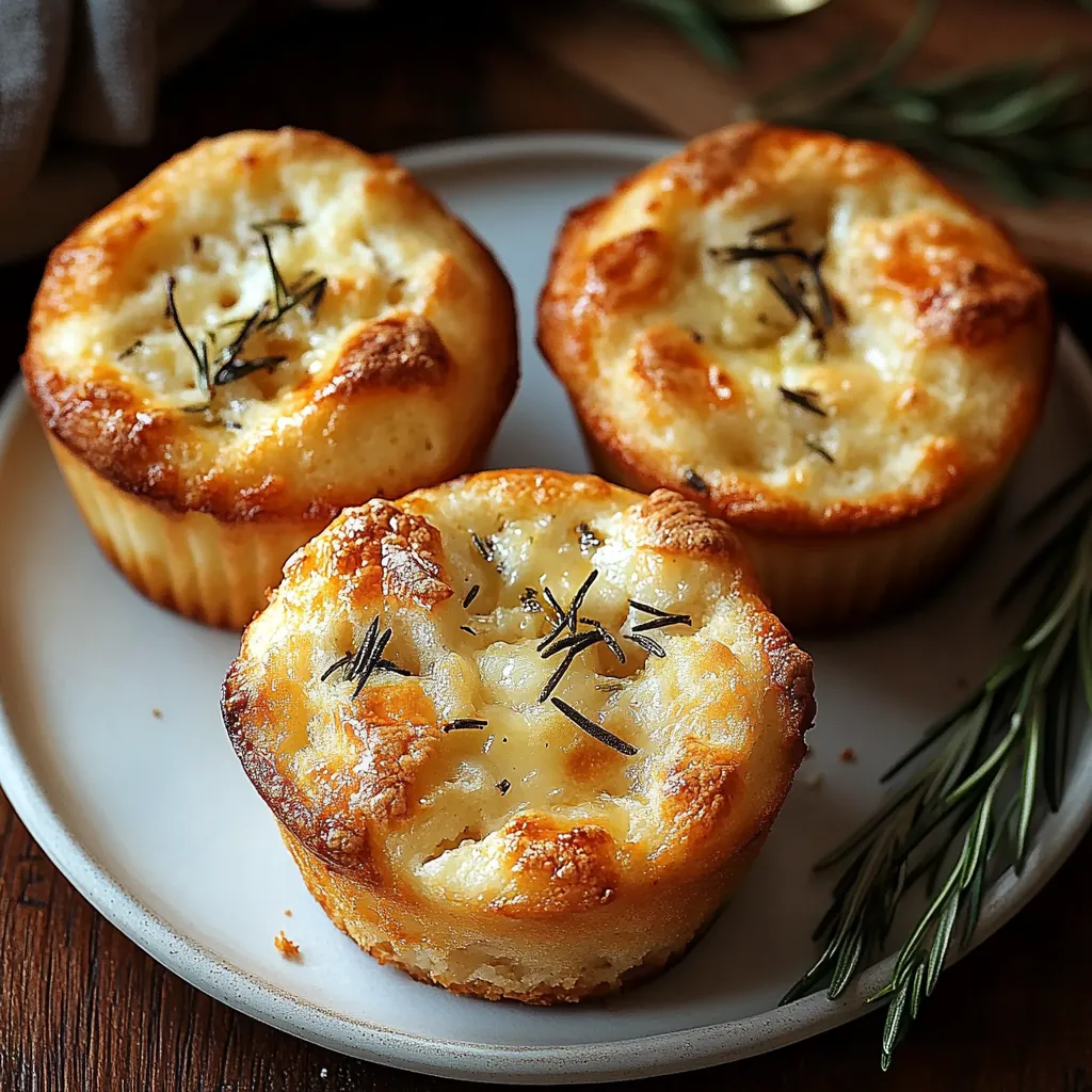 Easy Garlic Rosemary Focaccia Muffins