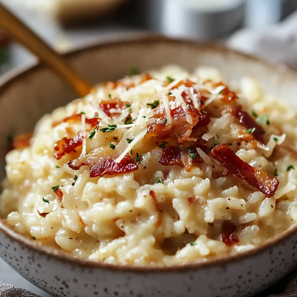 Caramelized Onion, Bacon, and Parmesan Risotto