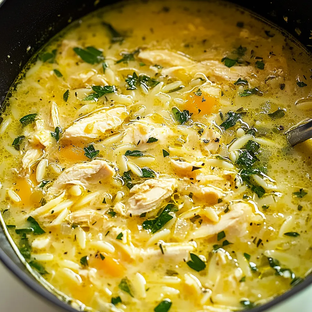 Lemon Chicken Orzo Soup