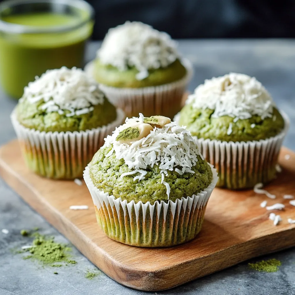 Easy Coconut Banana Matcha Muffins