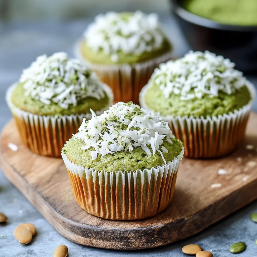 Delicious Coconut Banana Matcha Muffins