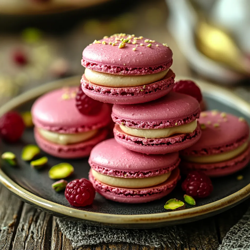 easy Luxurious Raspberry Pistachio Macarons