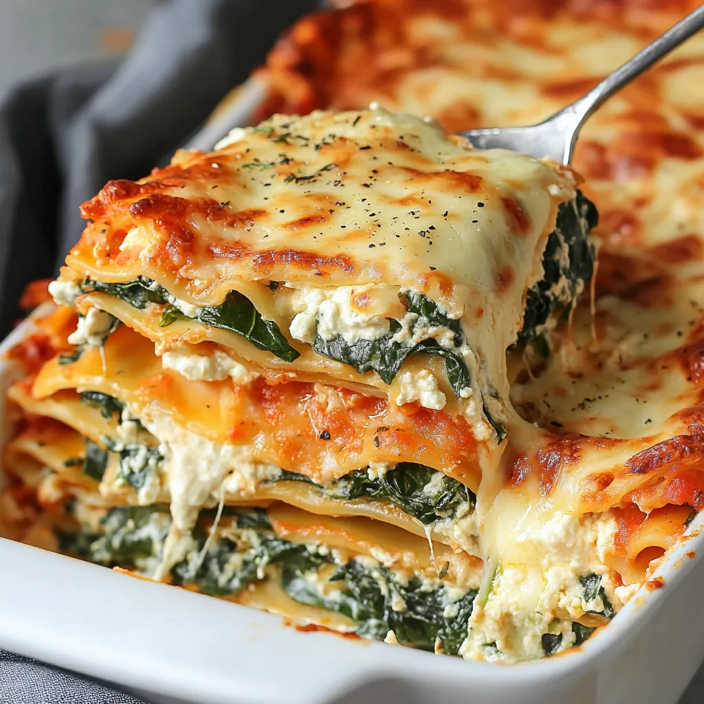 Ultimate Spinach Lasagna (3 Cheeses)