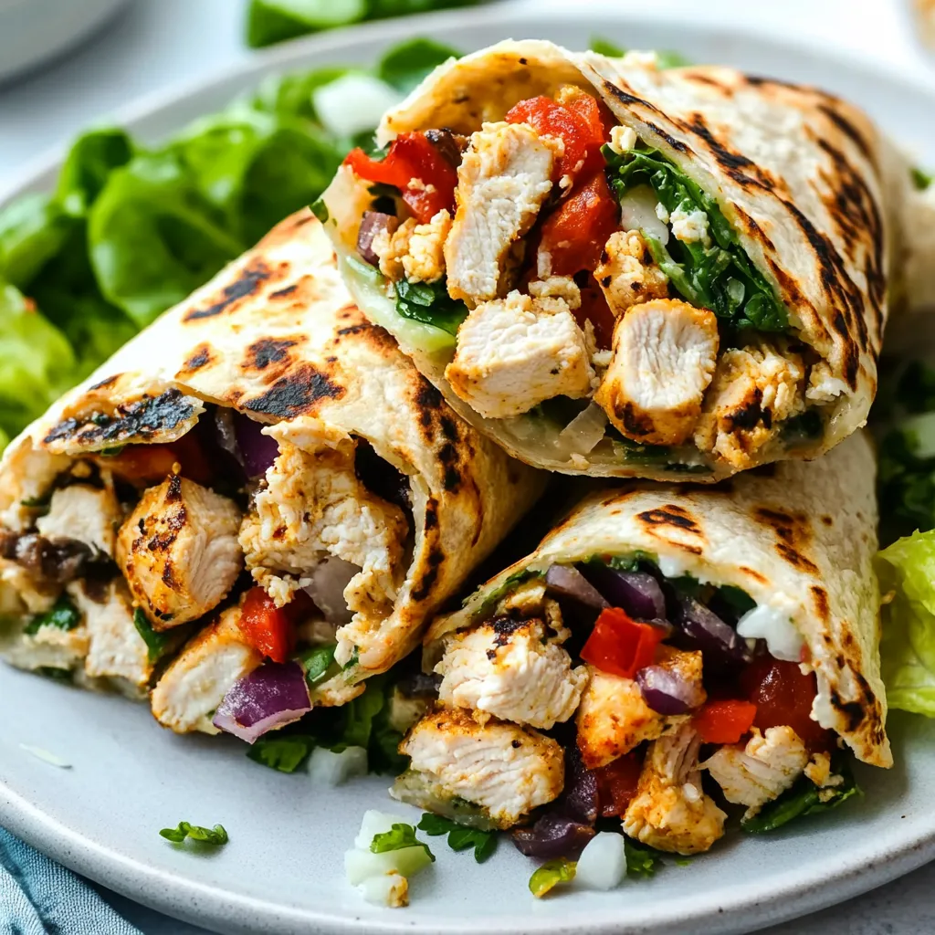 yummy Amazing Mediterranean Chicken Wraps