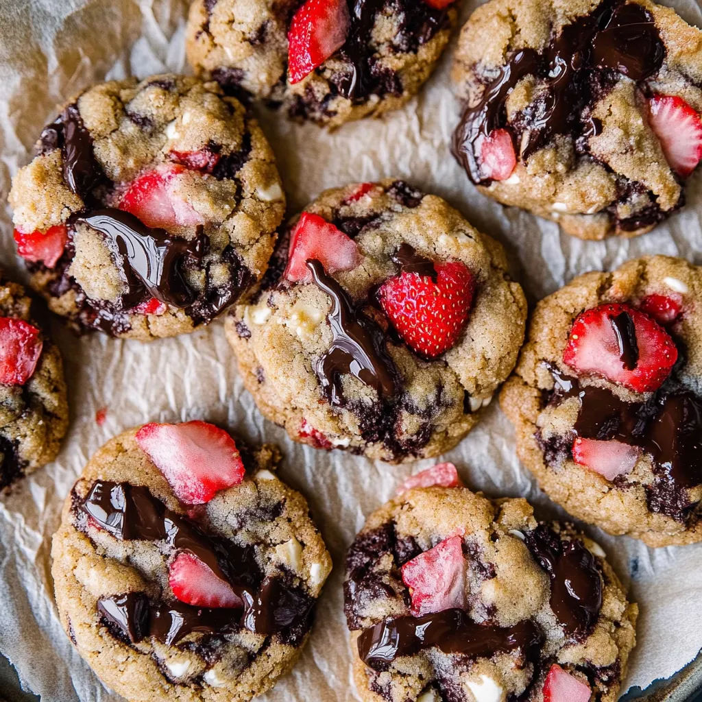 Strawberry Dark Chocolate Cookies