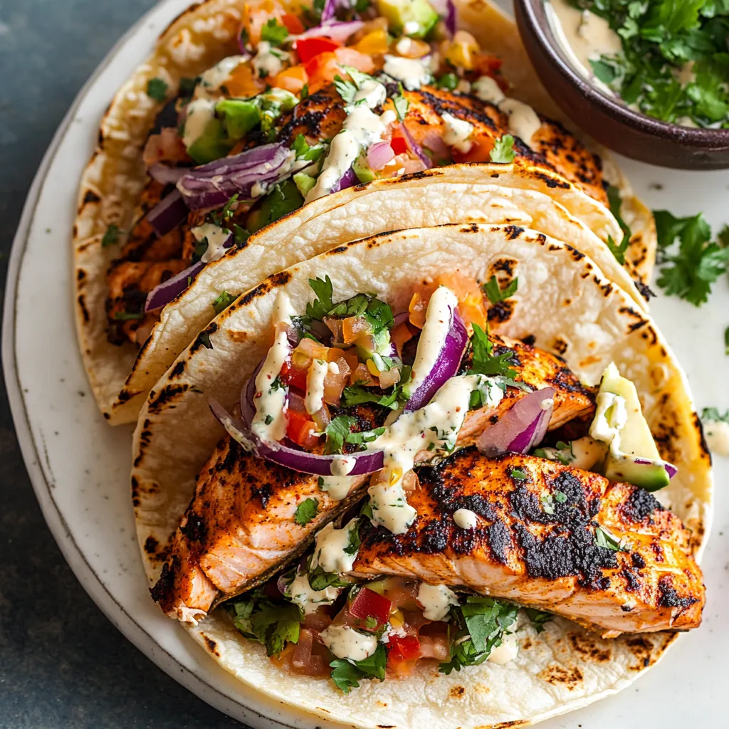 Yummy Blackened Salmon Tacos (Small Batch)