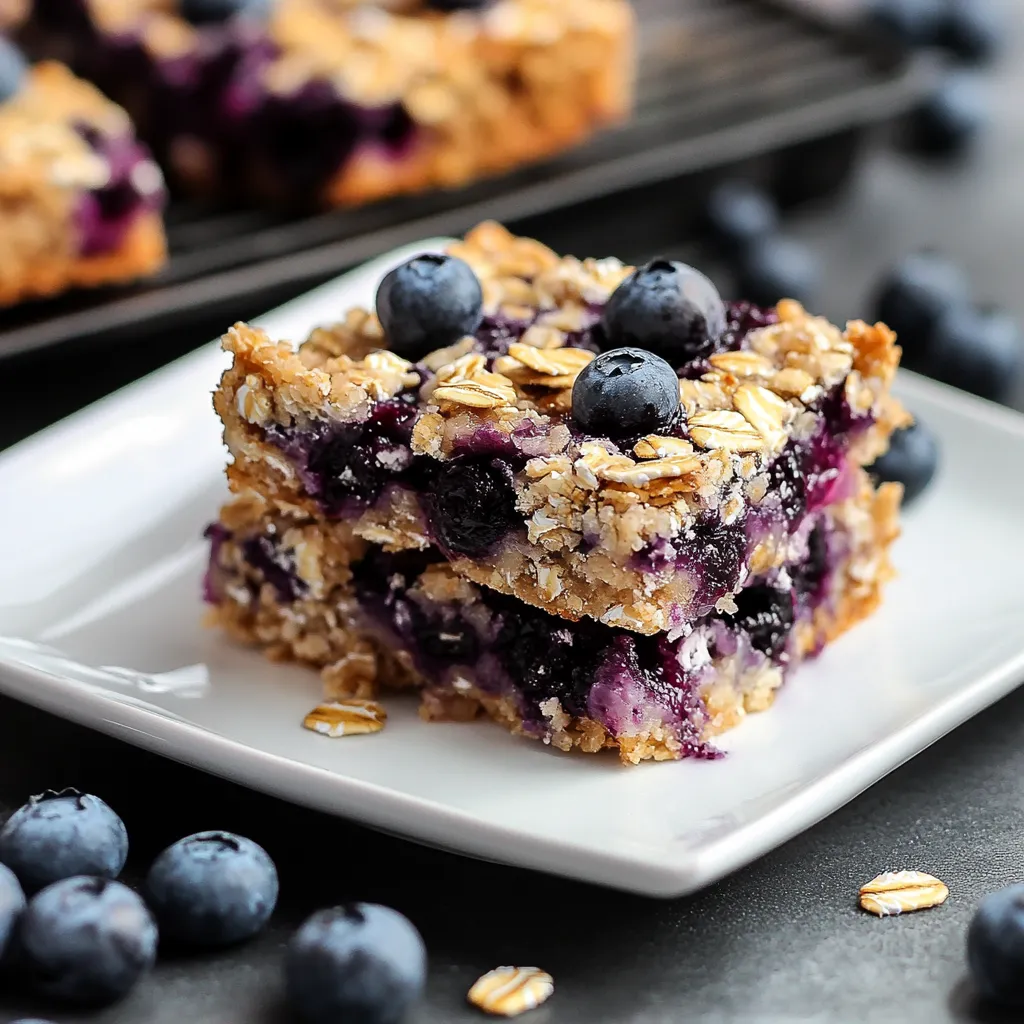 Easy Blueberry Oat Bars Recipe - Simple Fruit Dessert - Quickie Recipe