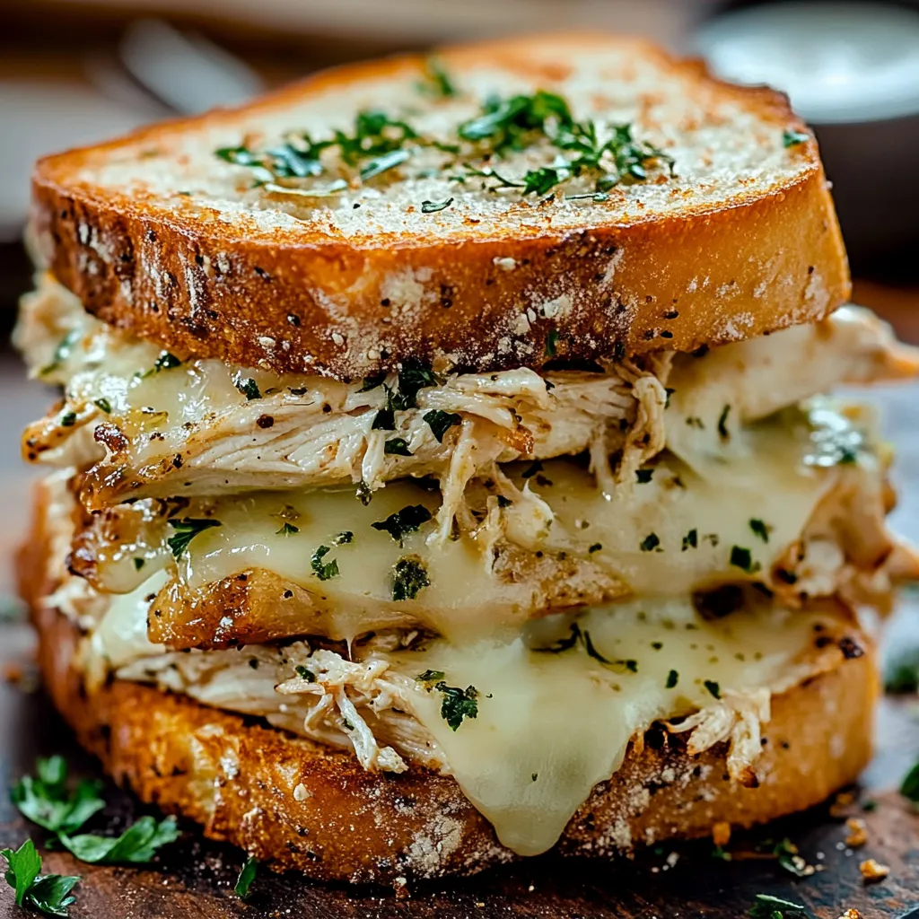 Cheesy Chicken Garlic Bread Sandwich