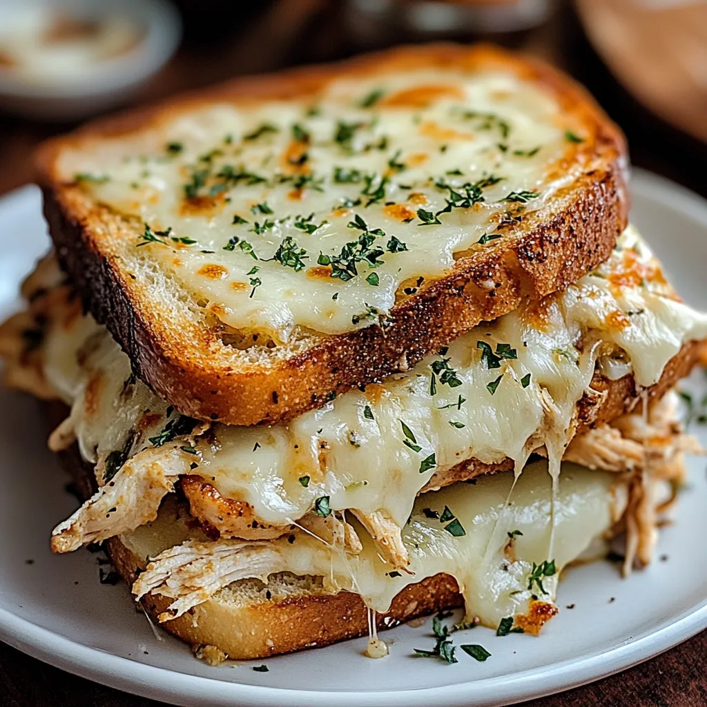 Delicious Cheesy Chicken Garlic Bread Sandwich