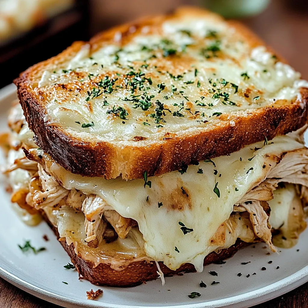 Easy Cheesy Chicken Garlic Bread Sandwich