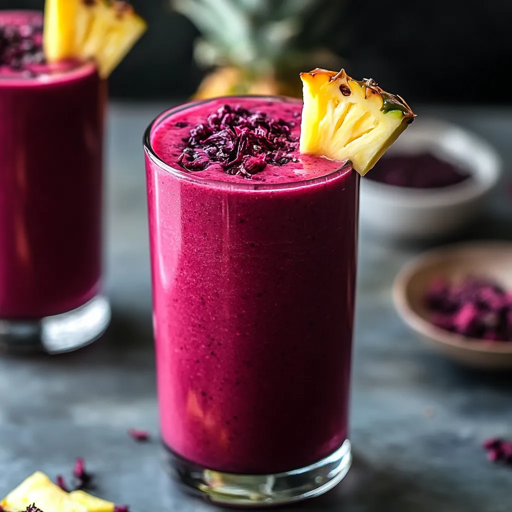 Easy Hibiscus Tea Pineapple Smoothie