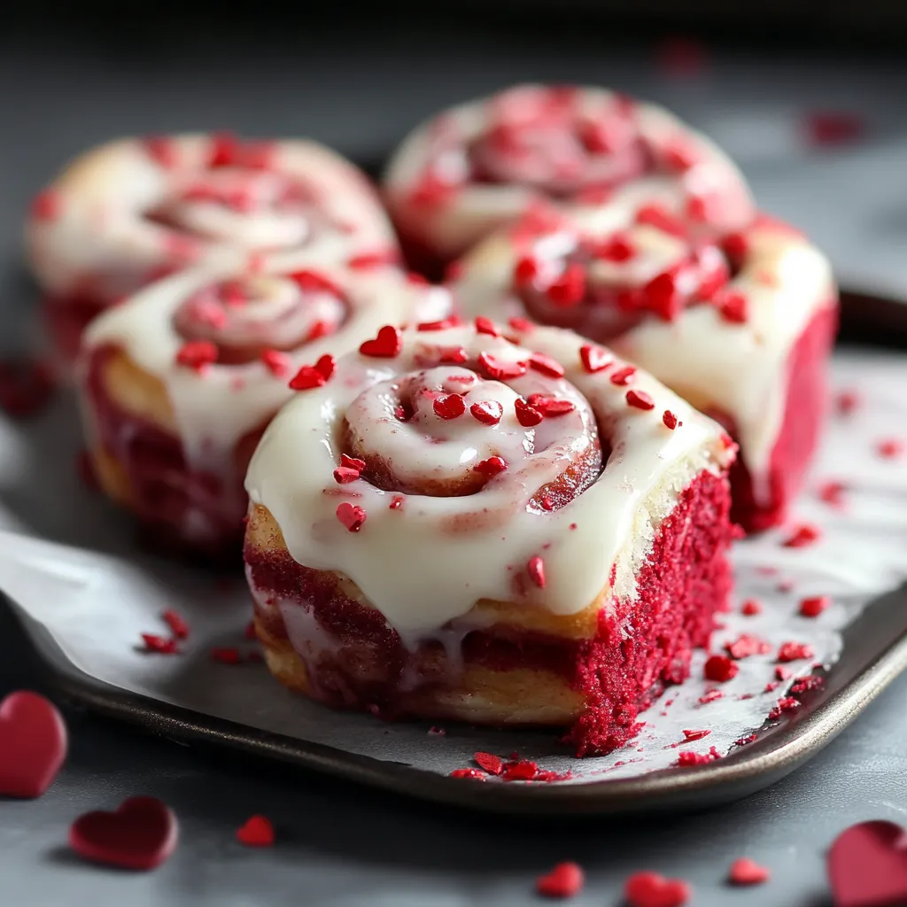 Red Velvet Valentine's Day Cinnamon Rolls