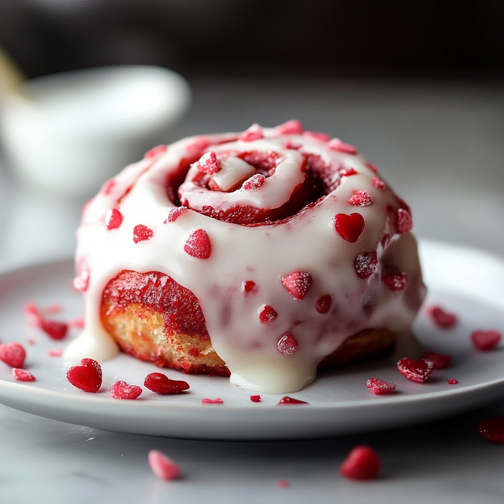 Delicious Red Velvet Valentine's Day Cinnamon Rolls