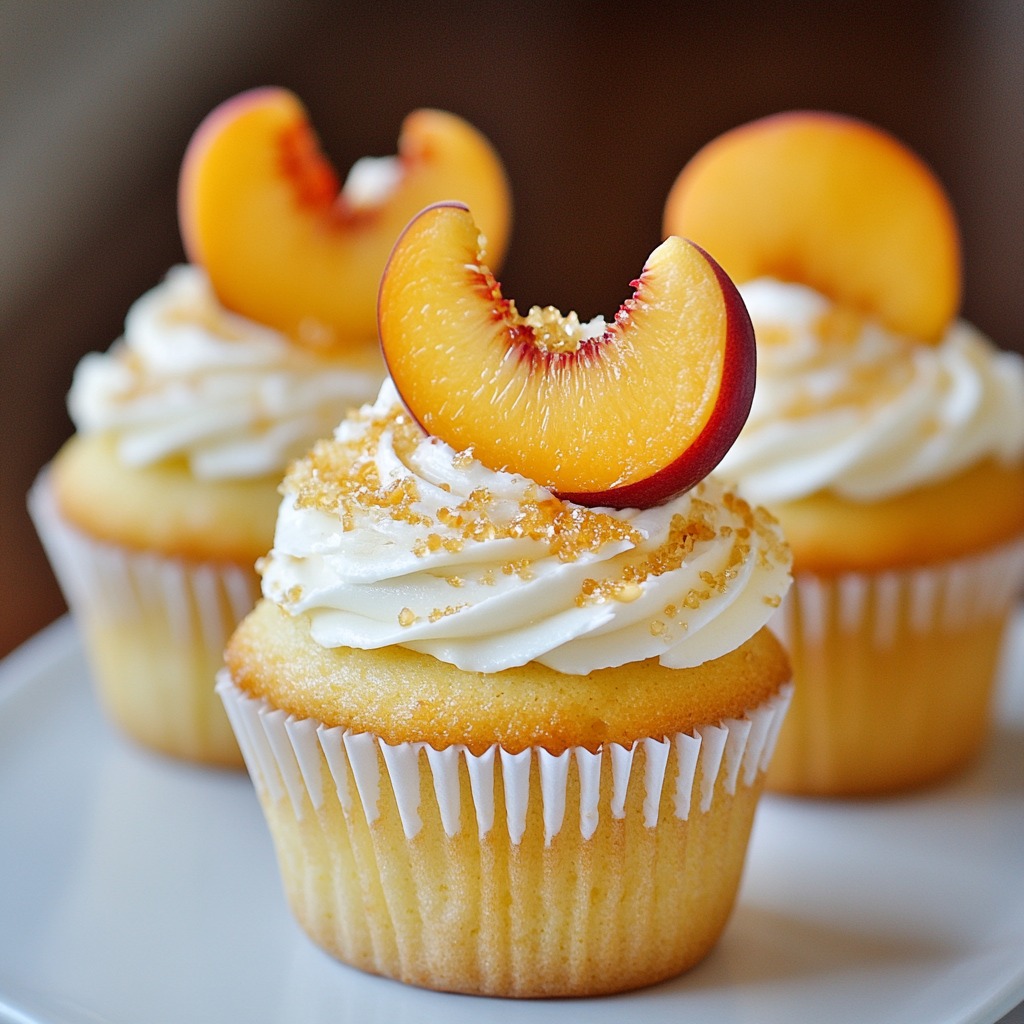 Honey Peach Cream Cheese Cupcakes Recipe  Sweet Delight