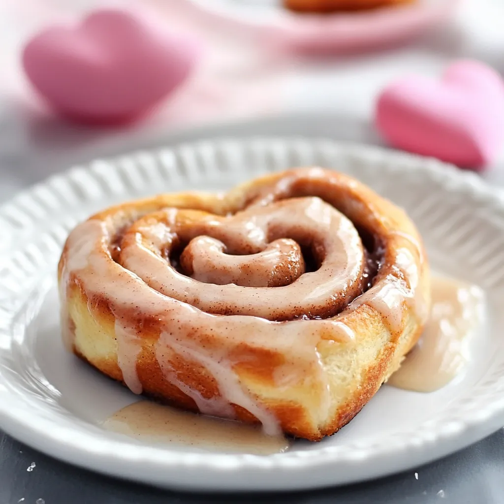 Delicious Heart Shaped Cinnamon Rolls