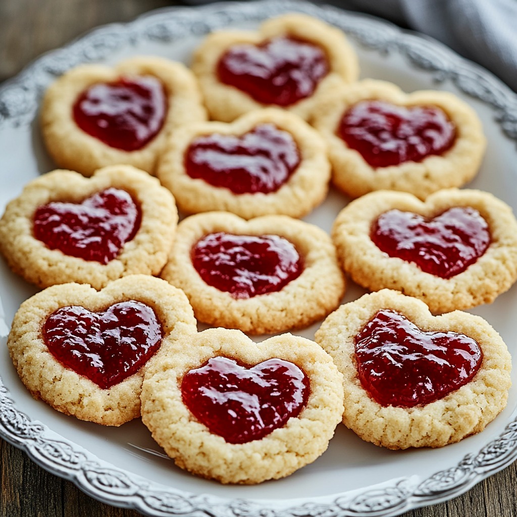 Easy Heart Jam Cookies