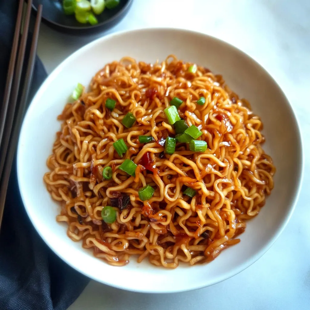 Asian flavored spicy ramen noodles