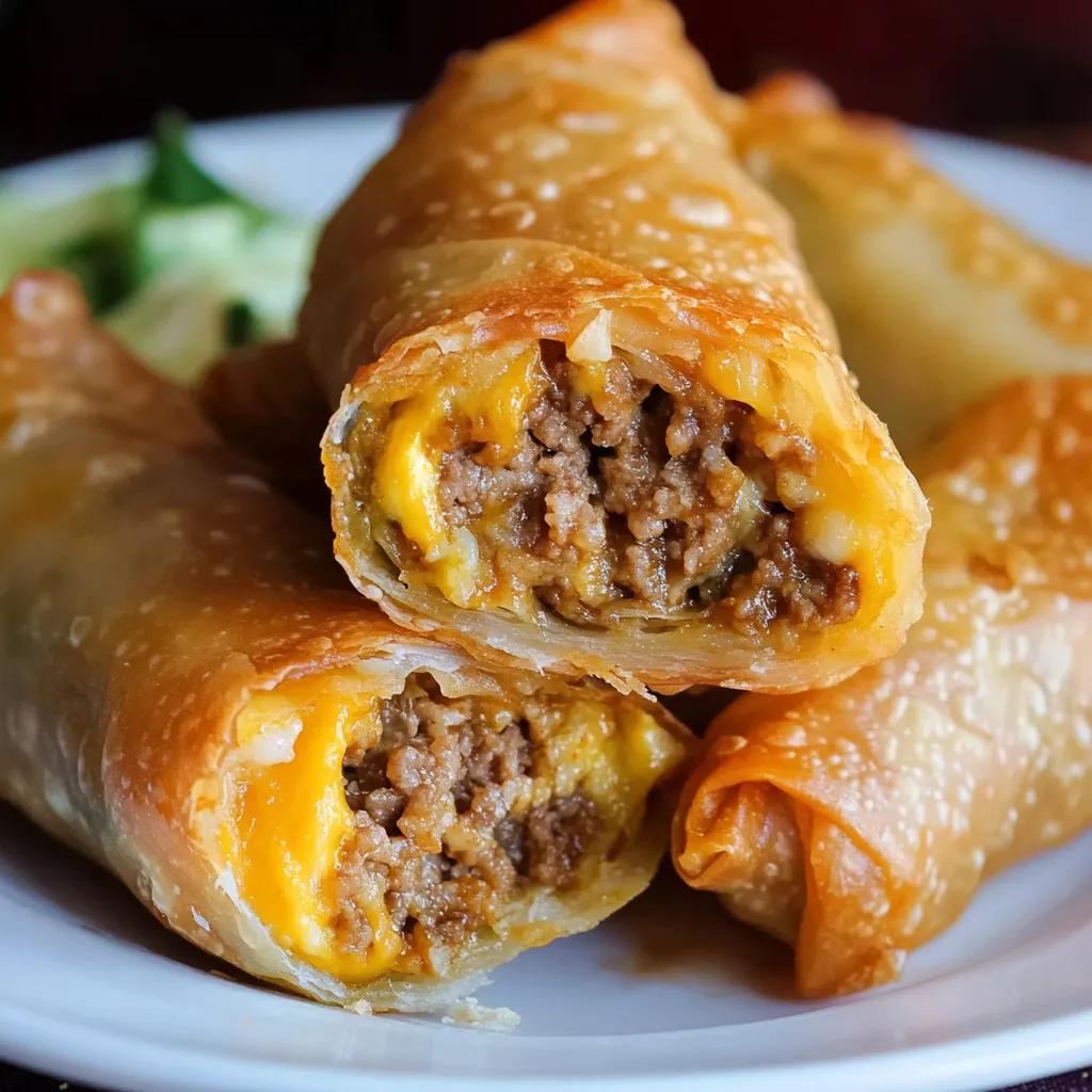 Easy Cheeseburger Egg Rolls