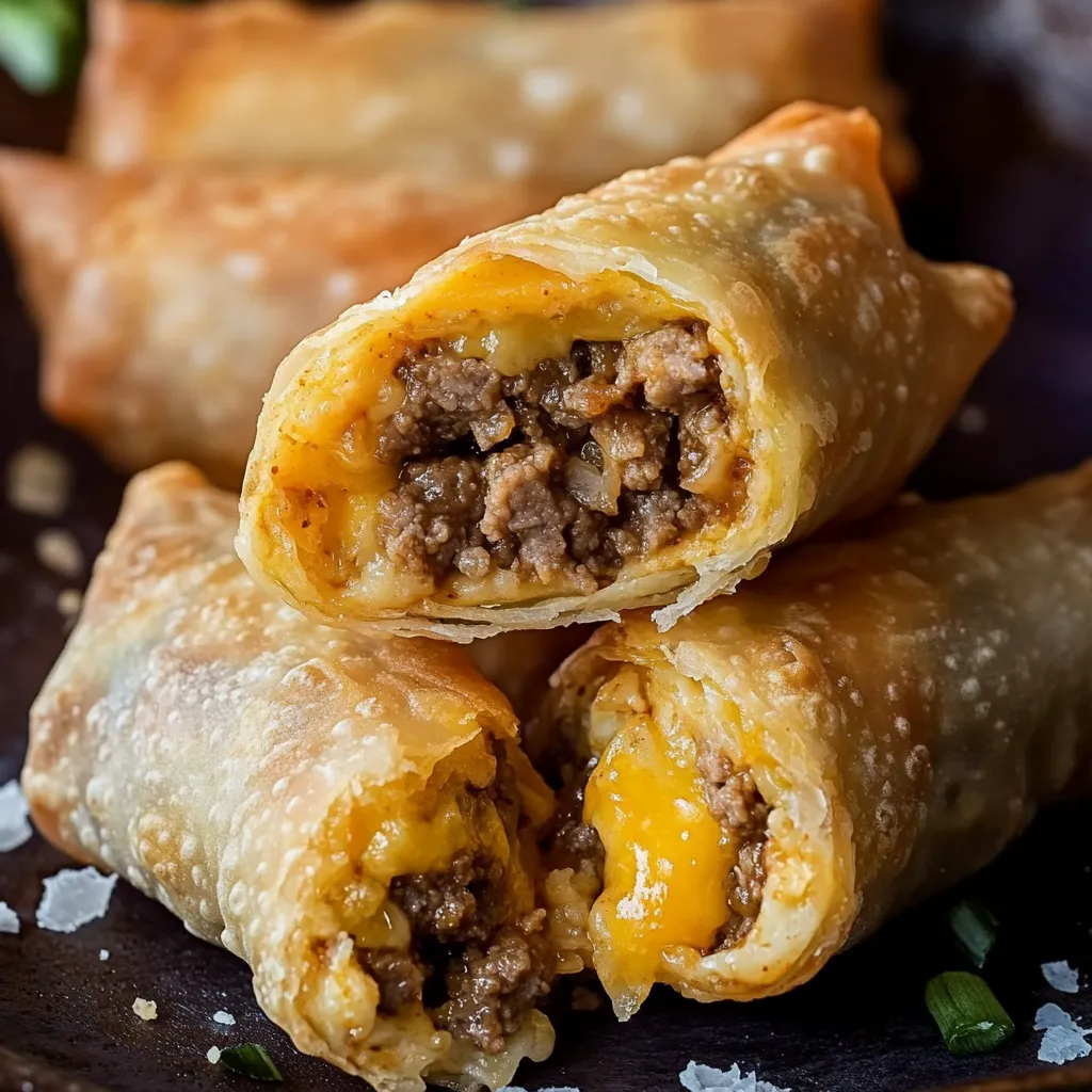 Delicious Cheeseburger Egg Rolls