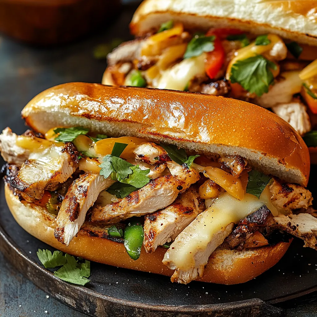 Chicken Cheese Steak Sandwiches