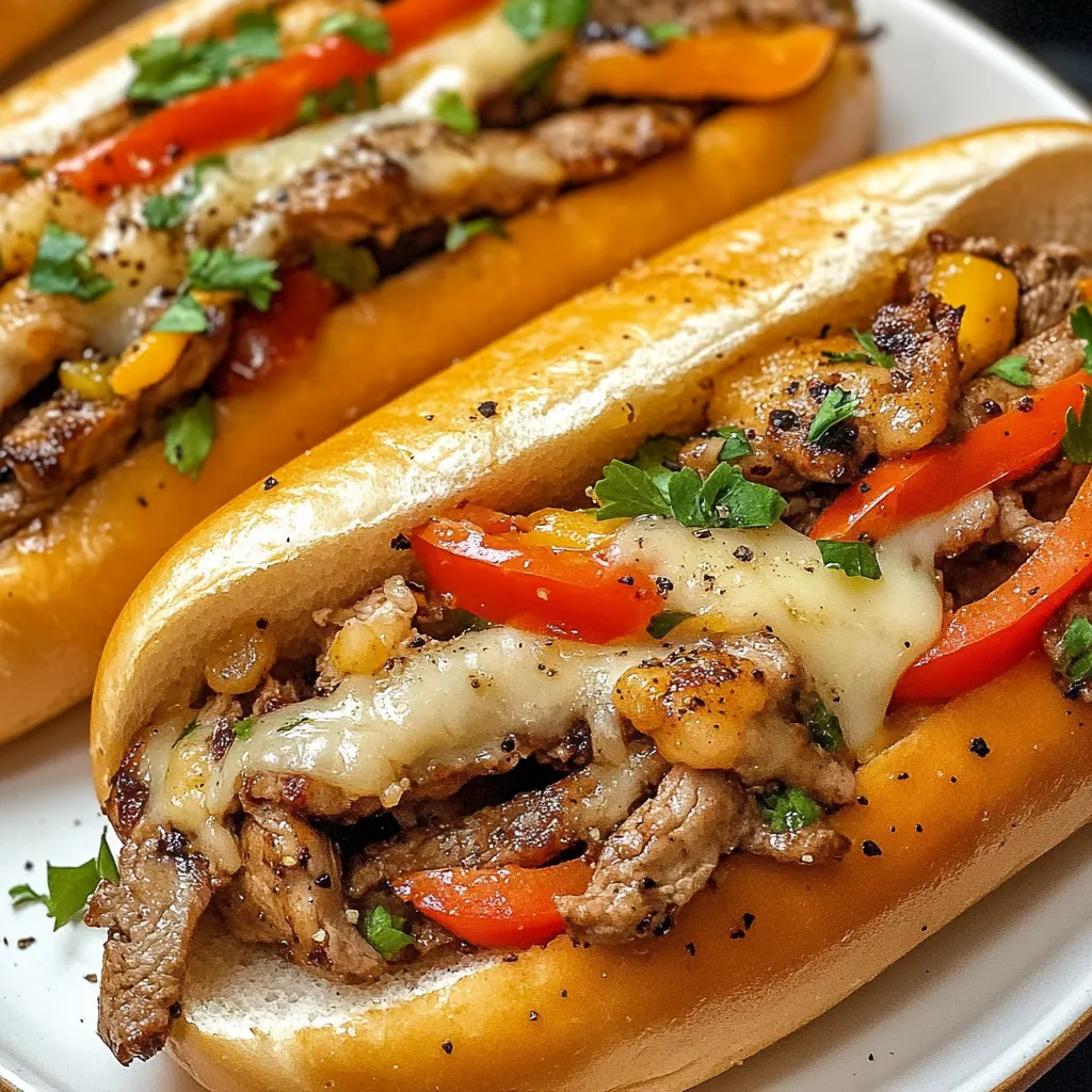 Easy Chicken Cheese Steak Sandwiches