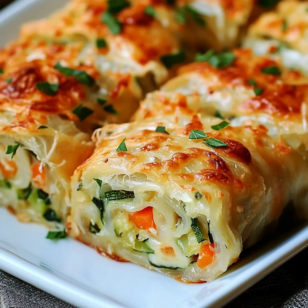 Easy Cheesy Baked Vegetable Rolls Recipe