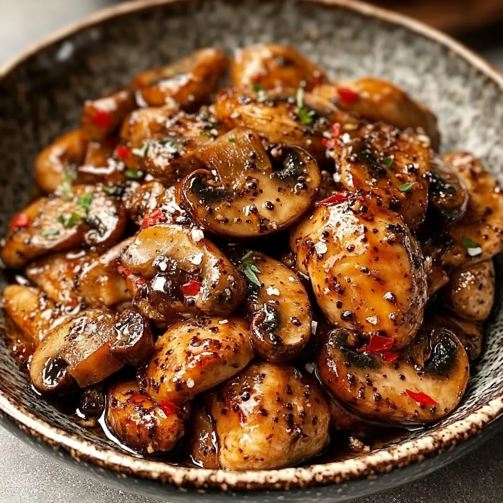 Savory Black Pepper Chicken and Mushrooms