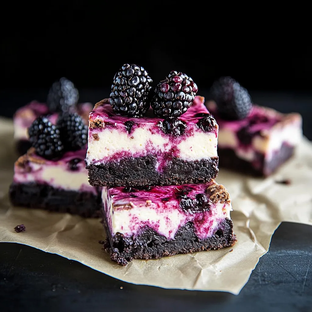 Valentine's Blackberry Cheesecake Brownies