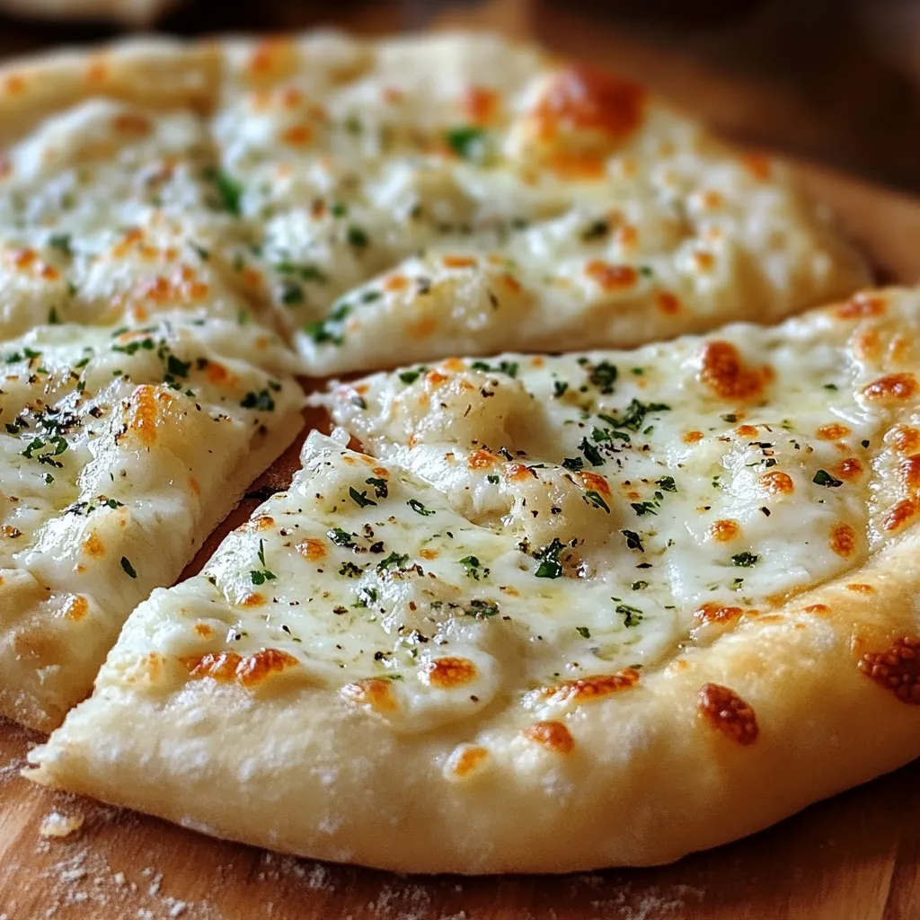 Delicious White Pizza with Garlic Pizza Sauce