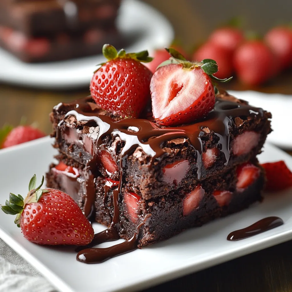 Chocolate Covered Strawberry Brownies