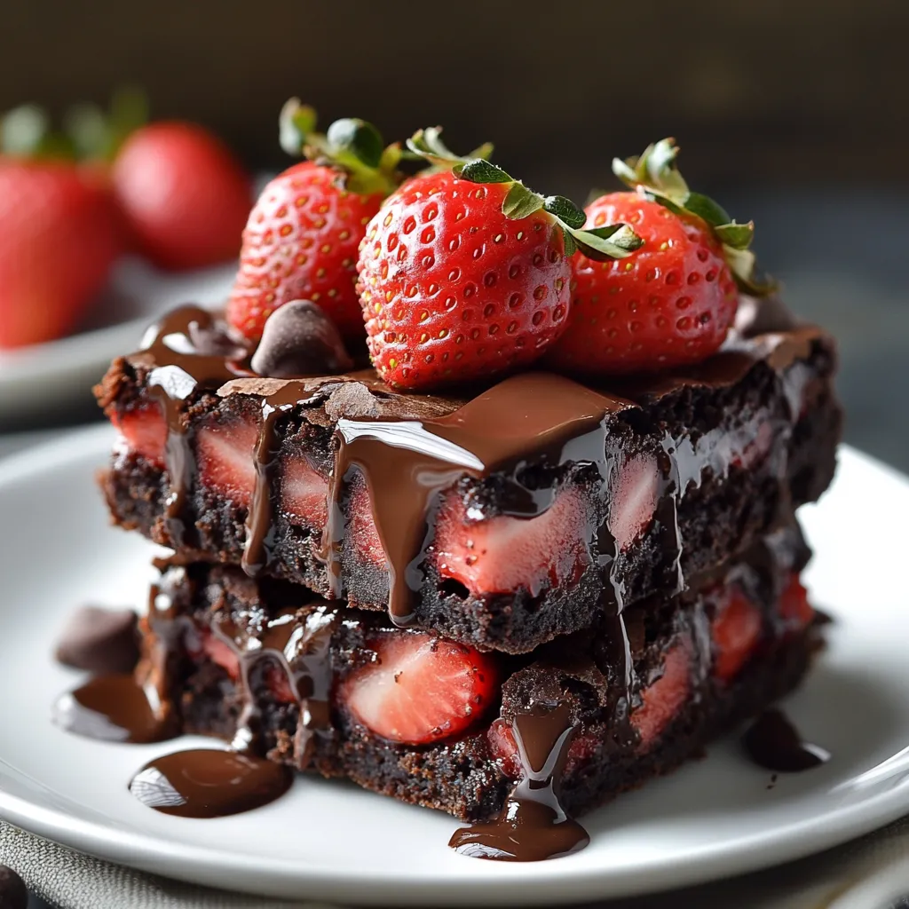 Easy Chocolate Covered Strawberry Brownies
